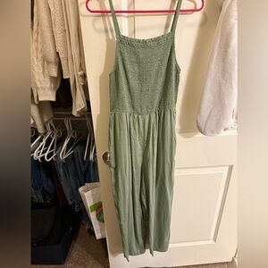 Old Navy Olive Smocked jumpsuit